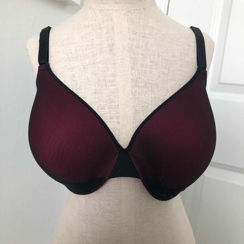 NWOT SOMA Vanishing Back Elegant Red and Black Bra - 36DDD